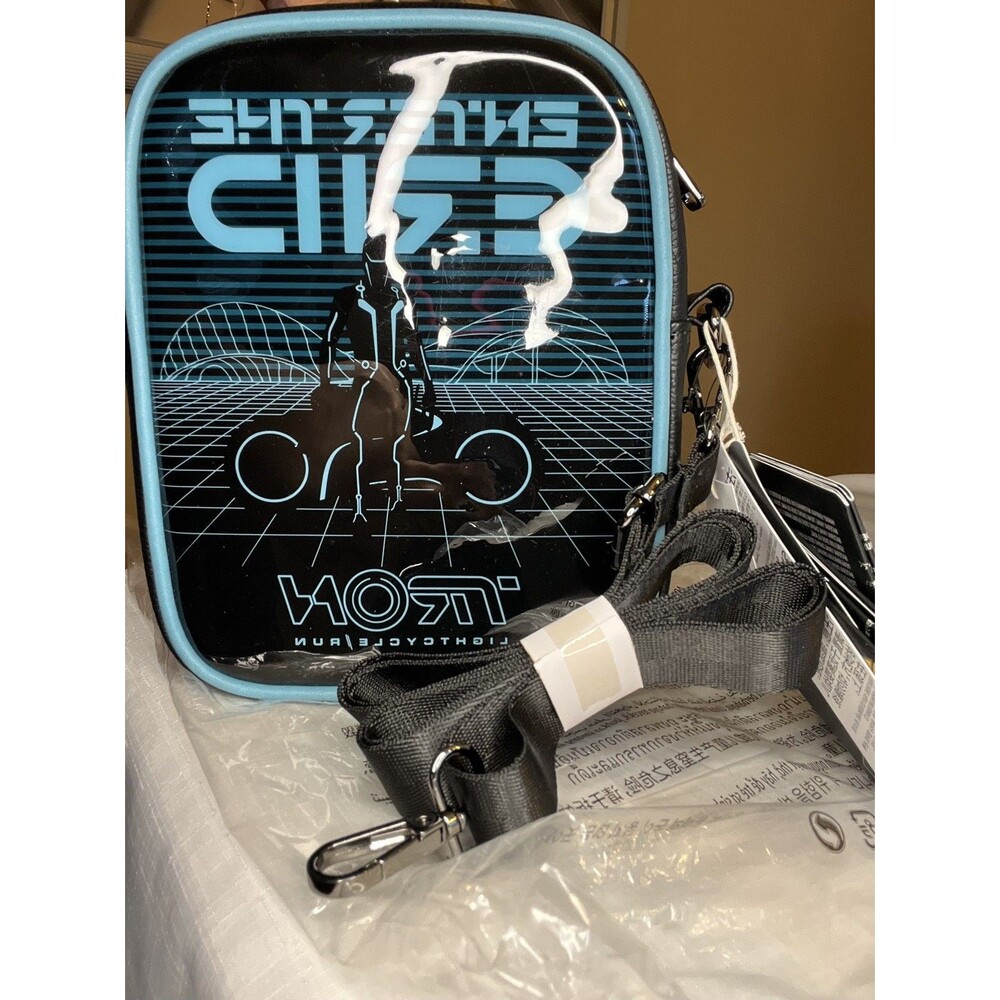 Disney Parks 2023 Loungefly Crossbody Tron Bag Enter the Grid Lights Up New